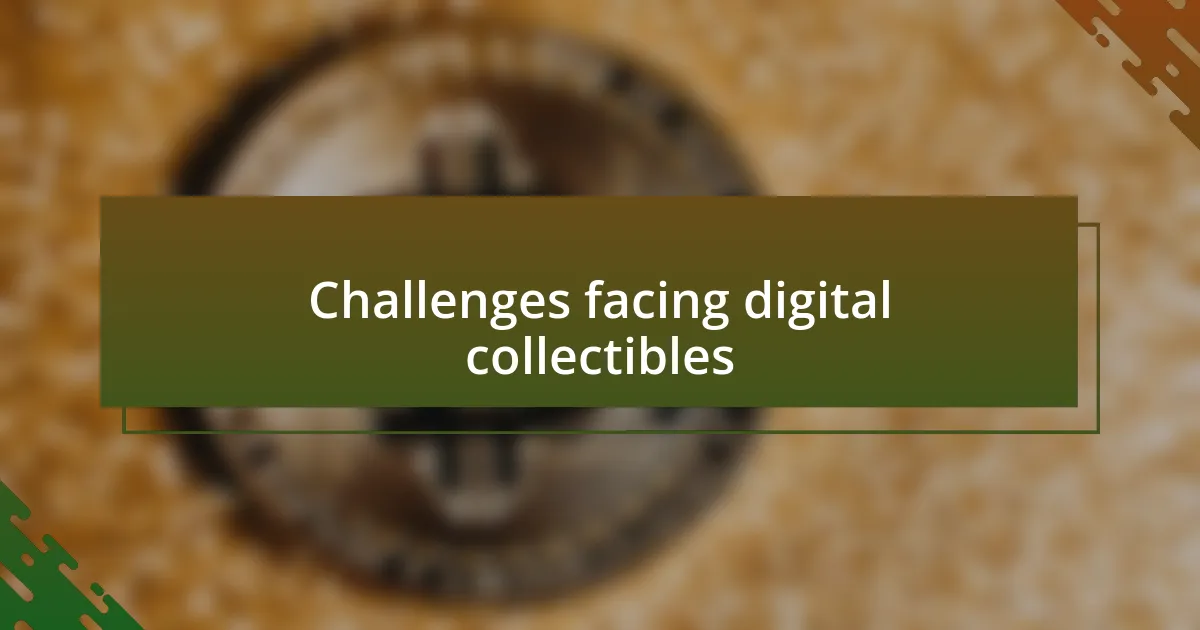 Challenges facing digital collectibles